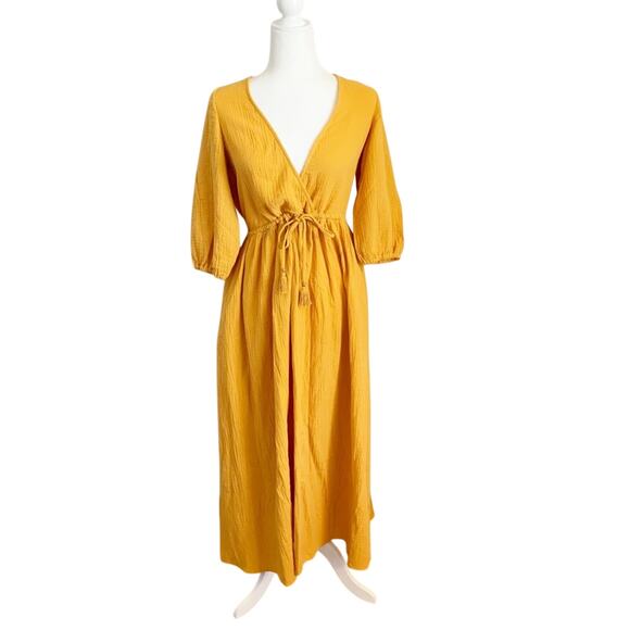 Bird & Knoll Alijandra Maxi Dress XS Yellow NWT - Picture 3 of 15